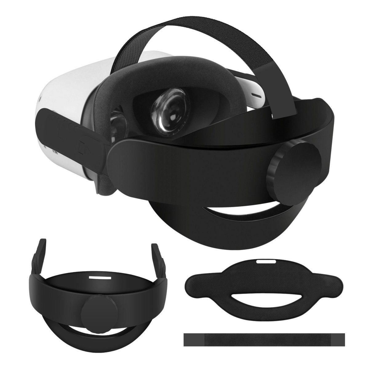 AMVR - Correa para la cabeza para Oculus Quest 2, suave TPU Elite correa  trasera accesorios VR compatibles con Meta Quest 2, reduce la presión de la