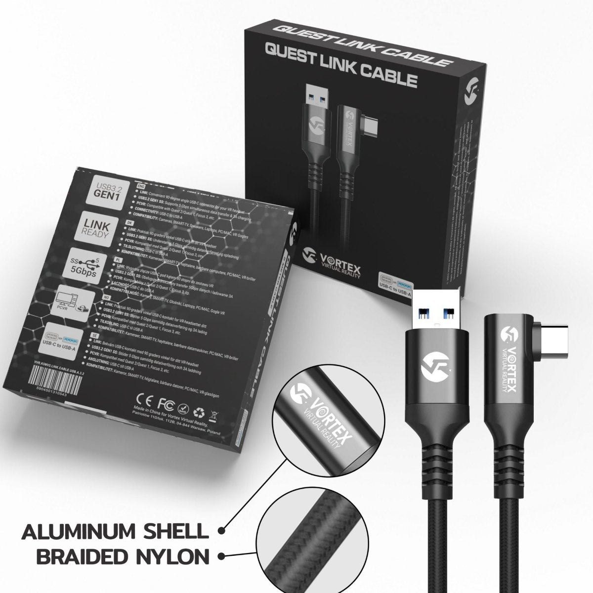 Cable de 5m de VortexVR USB-A a Meta Quest Link a Quest 3S Quest Q